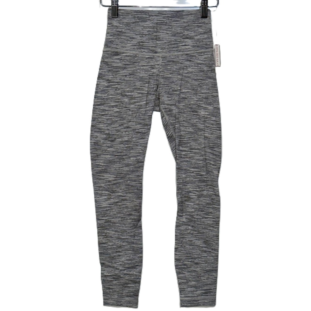 Womens Lululemon Heather Gray Textured Long Full Length Leggings Pants Size 4